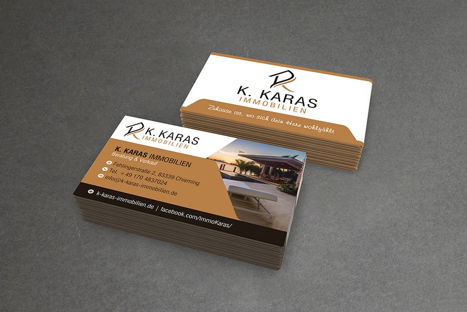 Visitenkarte der Firma K. Karas Immobilien Visitenkarte der Firma K. Karas Immobilien